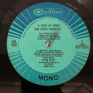 Living Brass ‘A Taste of Honey’ Vinyl Record Album 1966